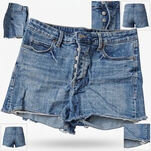 Old Navy Distressed Button-Fly Denim Cutoff Shorts - Blue